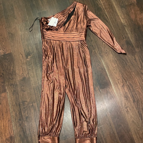 Retrofete Timi Coffee Jumpsuit LS Romper NWT Perfect Party Look 🥂 size M - Picture 7 of 9